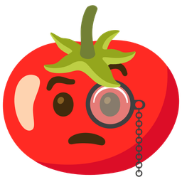 tomato and face with monocle