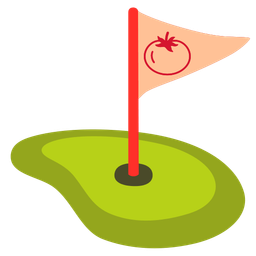 tomato and flag in hole