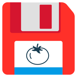 tomato and floppy disk