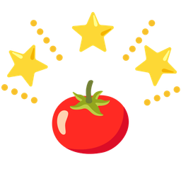 tomato and glowing star