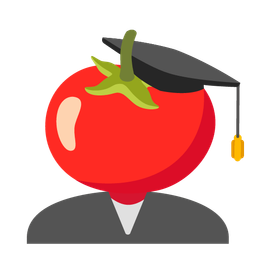 tomato and graduation cap