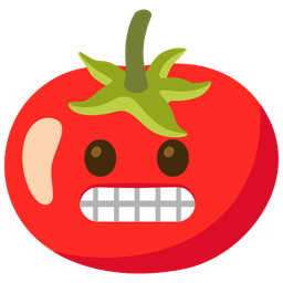 tomato and grimacing face