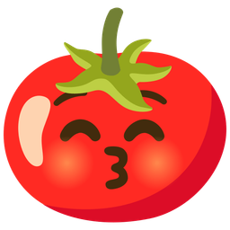 Tomato and Kissing face with closed eyes