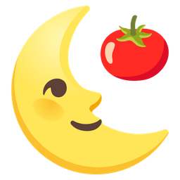 tomato and last quarter moon face