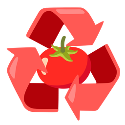 tomato and recycling symbol