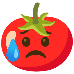 tomato and sad but relieved face