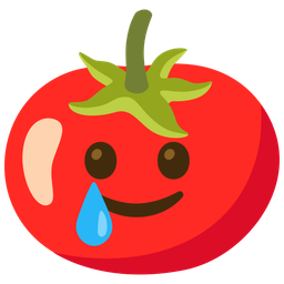 Tomato and Smiling face with tear