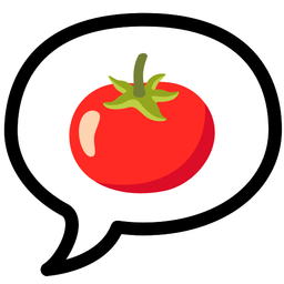 tomato and speech balloon
