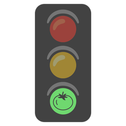 tomato and vertical traffic light