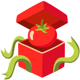 tomato and wrapped gift