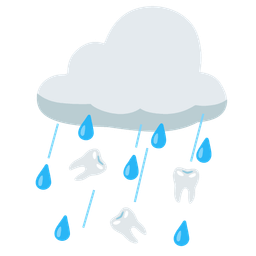 tooth and cloud with rain