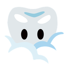 tooth and face in clouds