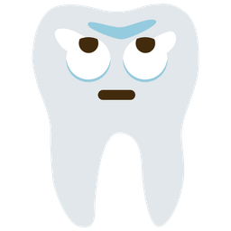 tooth and face with rolling eyes