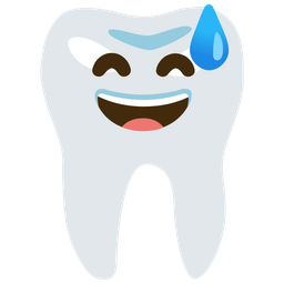 Tooth and Grinning face with sweat