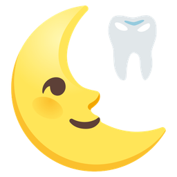 tooth and last quarter moon face