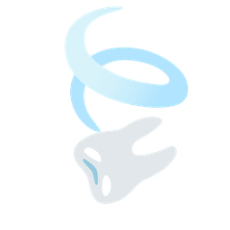 tooth and leaf fluttering in wind