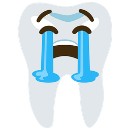 tooth and loudly crying face