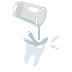 tooth and pouring liquid