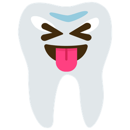 Tooth and Squinting face with tongue
