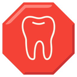 tooth and stop sign