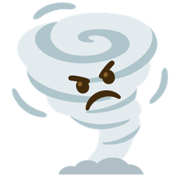 tornado and angry face