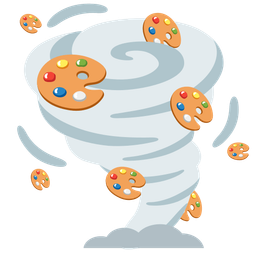 tornado and artist palette