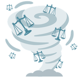 tornado and balance scale
