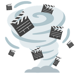 tornado and clapper board