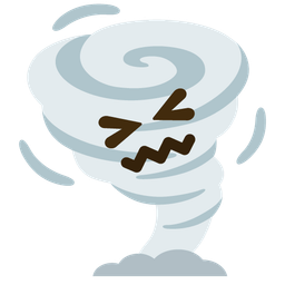 tornado and confounded face