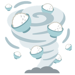tornado and cooked rice
