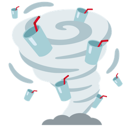 tornado and cup with straw