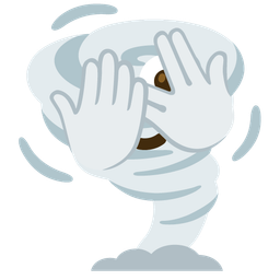 tornado and face with peeking eye