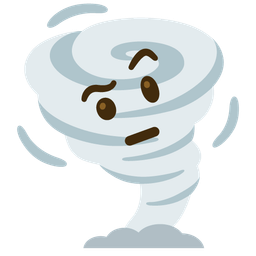 tornado and face with raised eyebrow