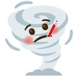 tornado and face with thermometer