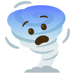 tornado and fearful face