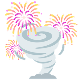 tornado and fireworks
