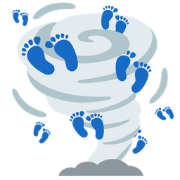 tornado and footprints