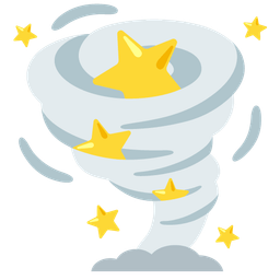 tornado and glowing star