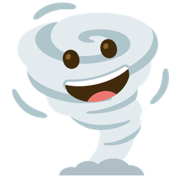 Tornado and Grinning face