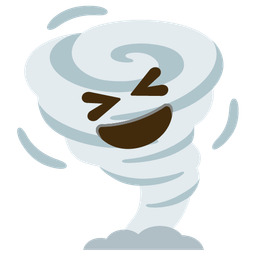 Tornado and Grinning squinting face