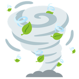 tornado and leaf fluttering in wind