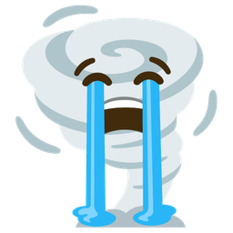 tornado and loudly crying face