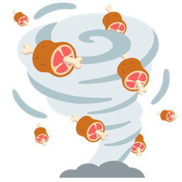 tornado and meat on bone