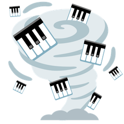 tornado and musical keyboard