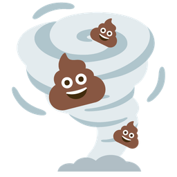 tornado and pile of poo