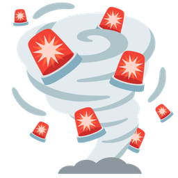 tornado and police car light