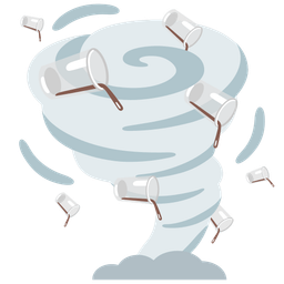 tornado and pouring liquid