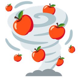 tornado and red apple