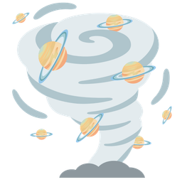 tornado and ringed planet