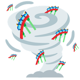 tornado and roller coaster